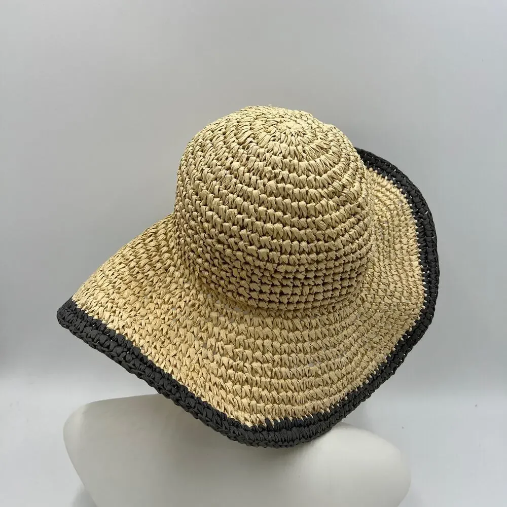 J. Crew Straw Crochet Floppy Hat C8129